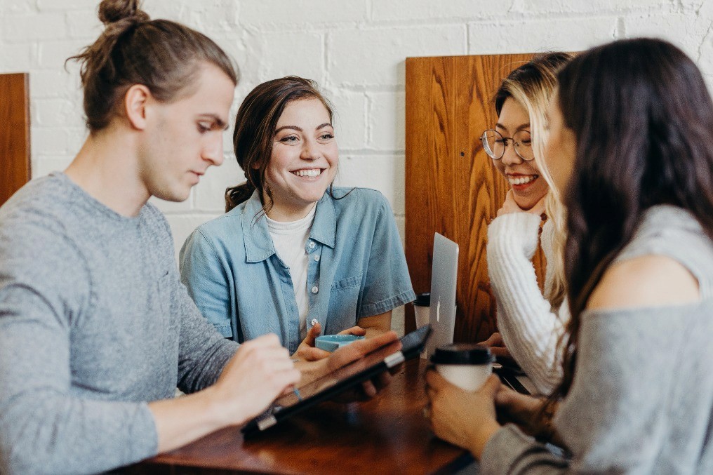 peopole gathering in coffee shop